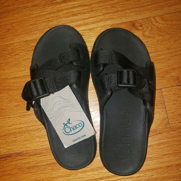 Chaco Chillos Kids Black sandals size 1 - Picture 4 of 6